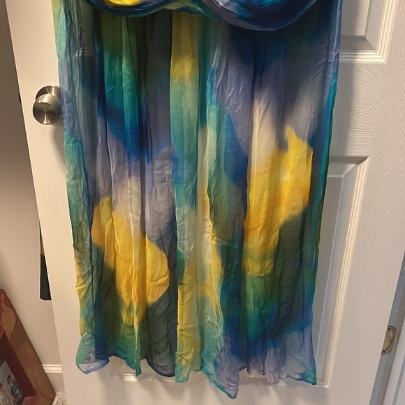 NWT Vineet Bahl Blurred Sheer Mini Dress with Train, sz L - Picture 8 of 17